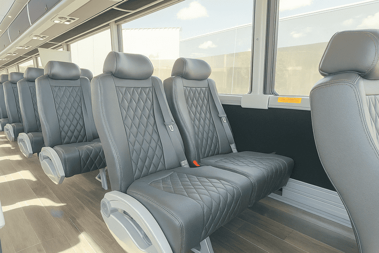 interior of Charter Bus Rental West Covina charter bus